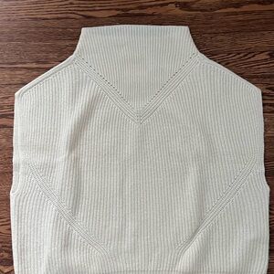 Cashmere Cream Turtleneck Vest